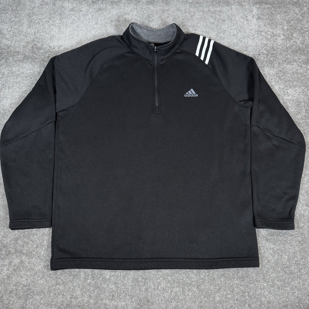 Adidas Pullover Men's Large Black‎ 1/4 Zip Long Sleeve Golf